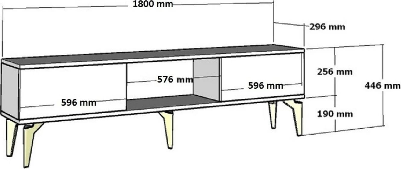 Komodë TV Hanah Home, Karya, e bardhë dhe argjend