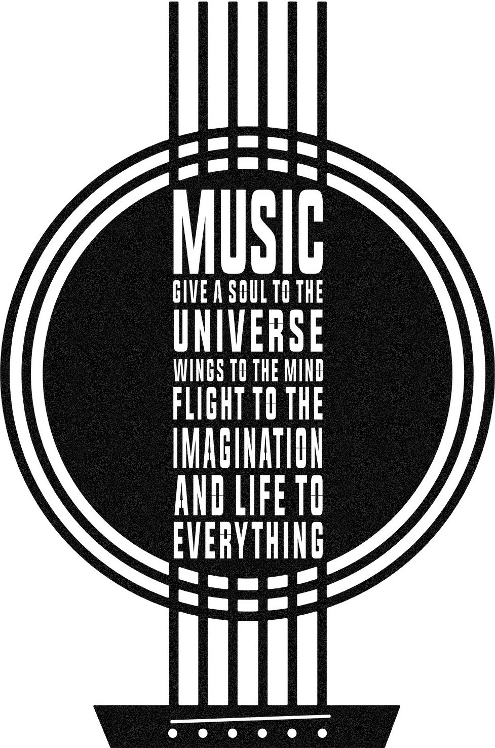 Aksesor dekorativ metalik për mur, Wallity My Music, ngjyrë e zezë, 40x60cm