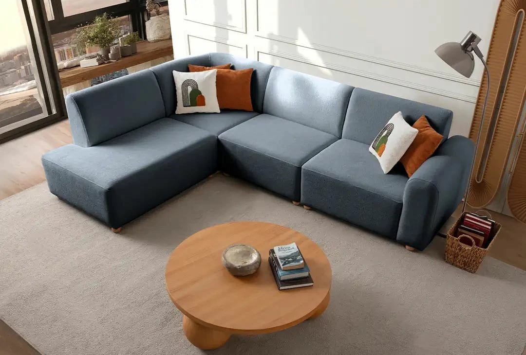 Këndore S-Loft majtas, ngjyrë kaltër, Atelier del Sofa