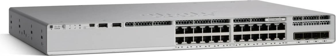 Switch Cisco Catalyst 9200L, 24 porta, 10G, PoE, Managed, gri
