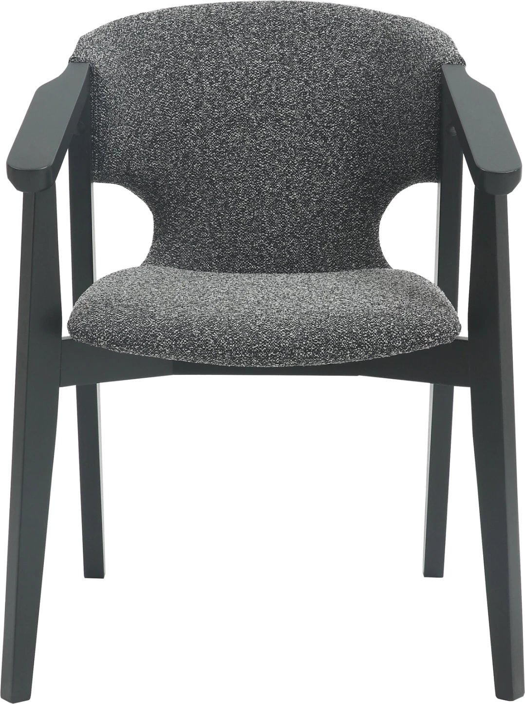 Karrige ngrënieje me krahë YEGER FH9995.01 dru ahu, ngjyrë e zezë-gri e errët, 62,5x60x79H cm., set prej 2 copë