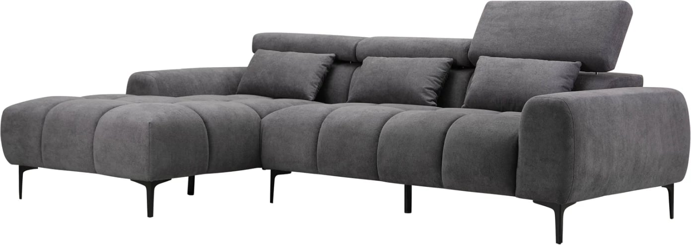 Divan qoshe majtë DIVYA FH3267.02L lëkurë sintetike gri 266x104x97H cm