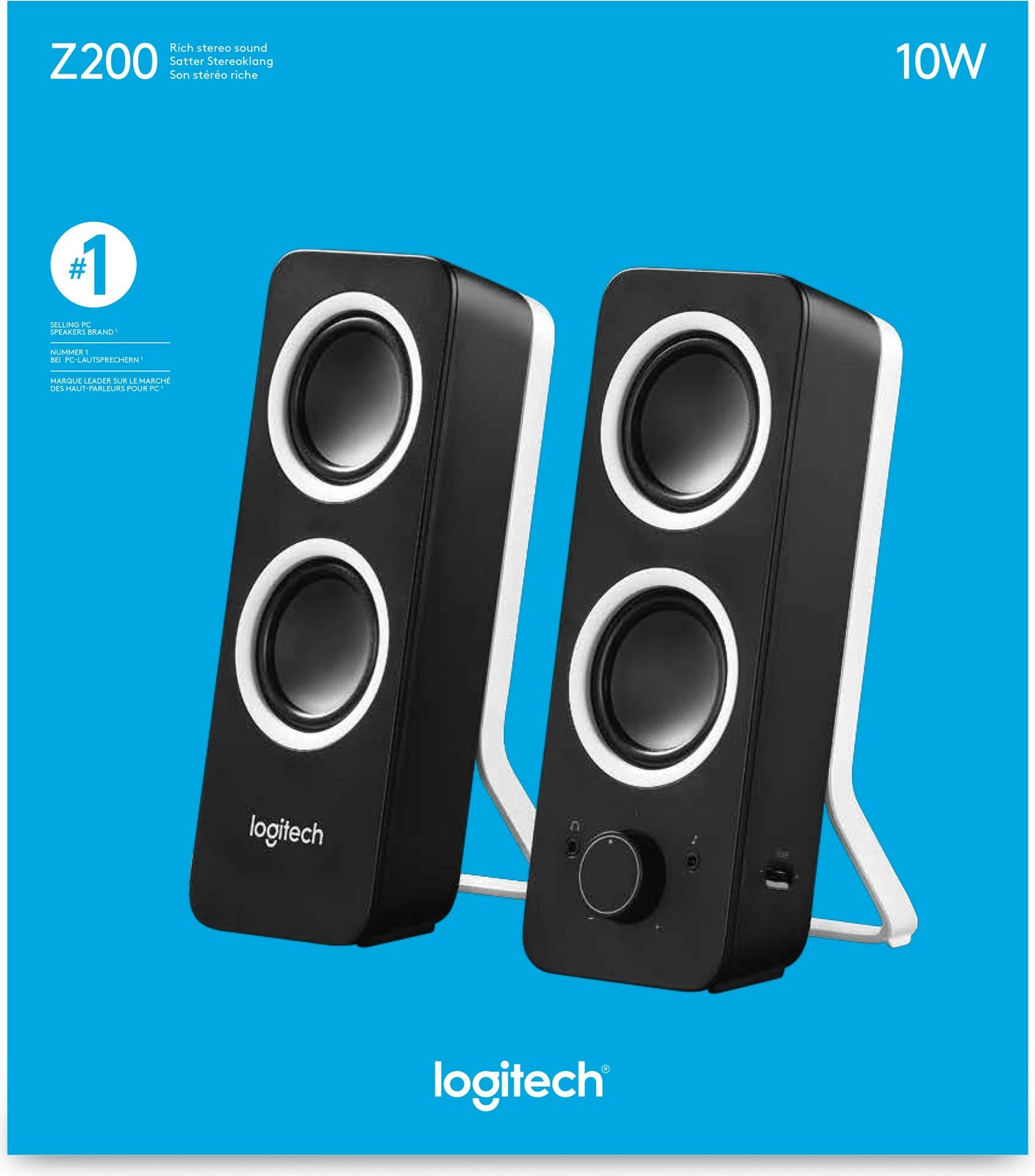 Altoparlantë Logitech Z200, 2.0 kanale, 5W, lidhje me kabllo, e zezë