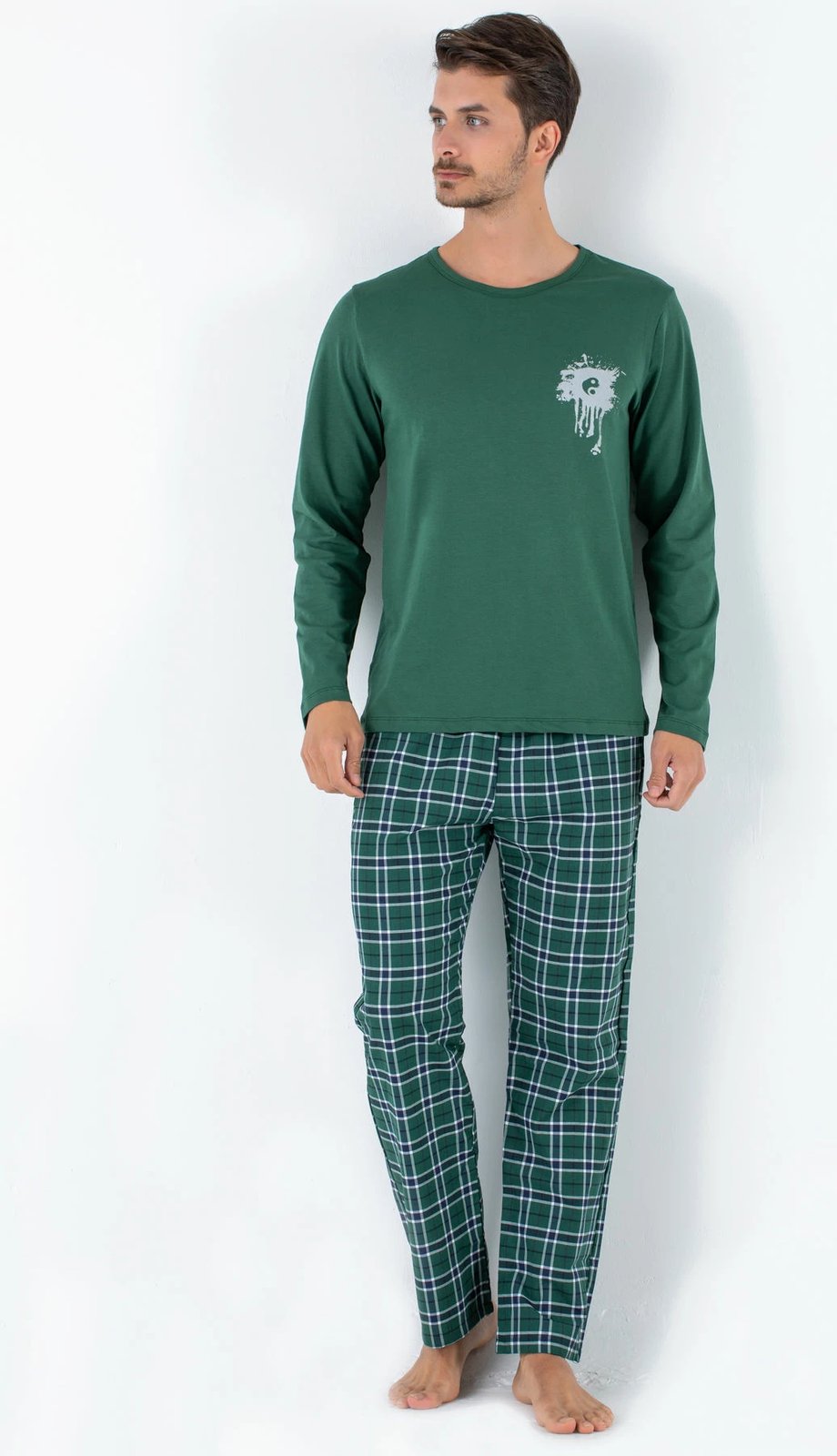 Set pizhamash për burra, Jumeon, 002-000306, ngjyrë e gjelbër