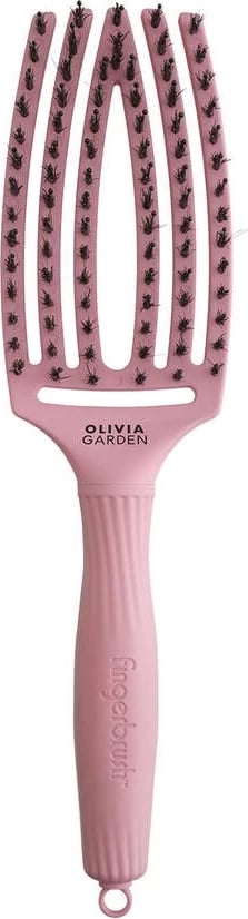 Brush për flokë Olivia Garden FingerBrush Combo Medium për femra Soft Pink