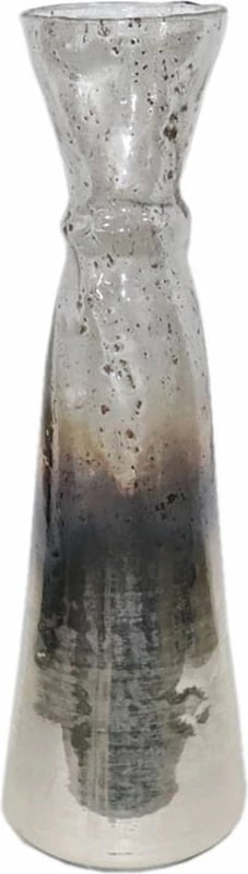 Vazo xhami Jeg, ngjyrë ari-bronz-argjend, 18x18x56cm