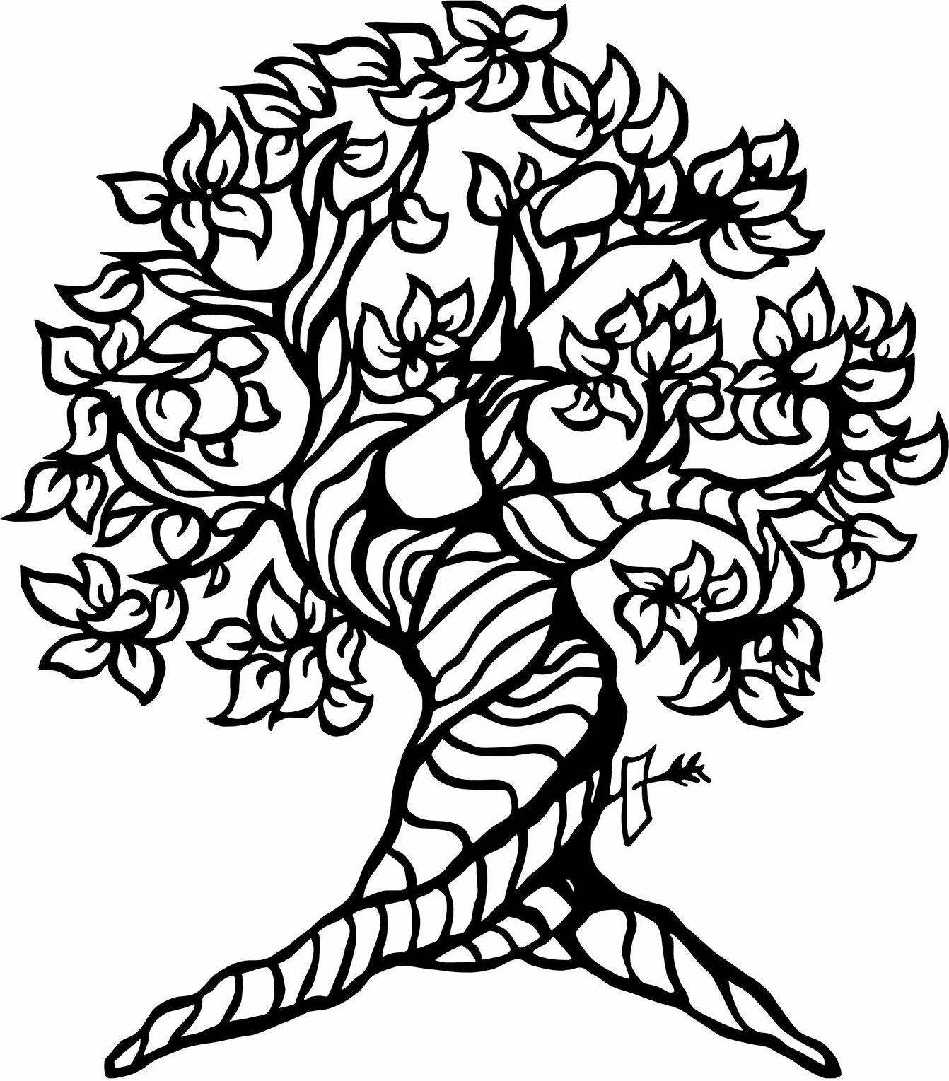 Aksesor dekorativ muri prej metali, pemë monumentale, Wallity, 62x70cm