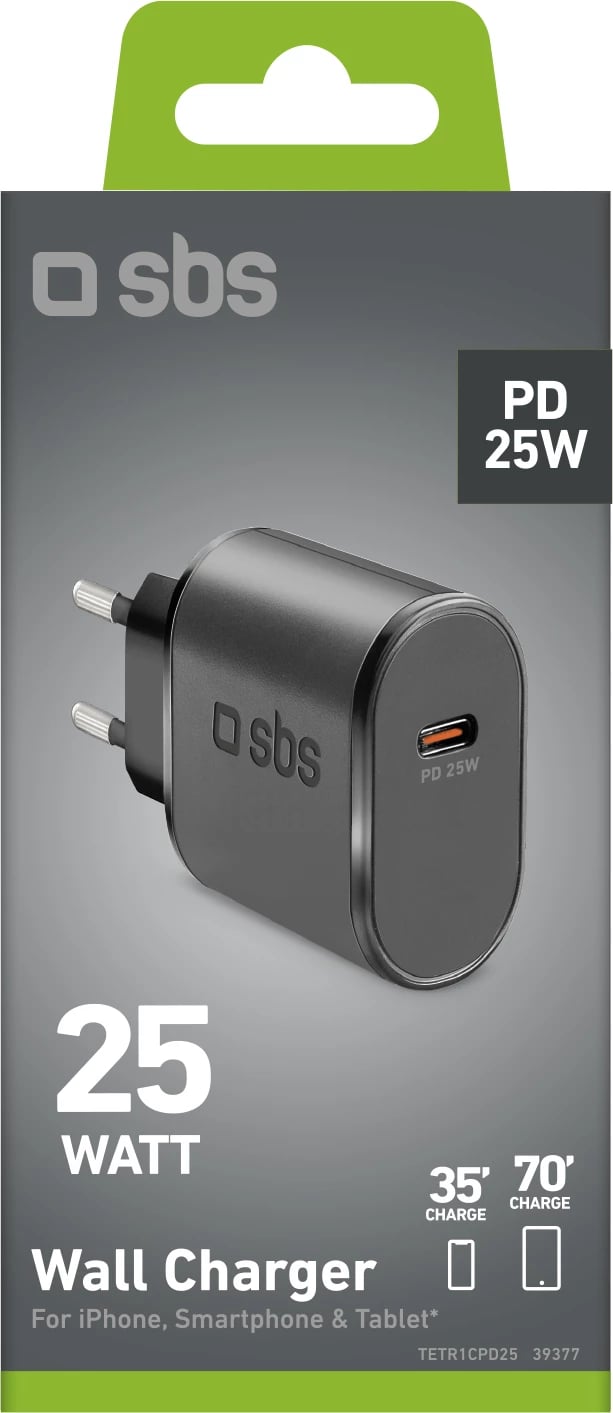 Karikues muri SBS TETR1CPD25, 25W, USB-C, Power Delivery, i zi