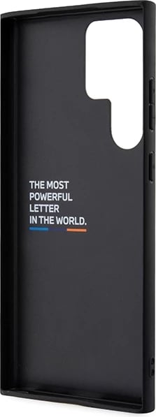 Mbështjellës BMW Leather Stamp Tricolor për Samsung Galaxy S23 Ultra, i zi