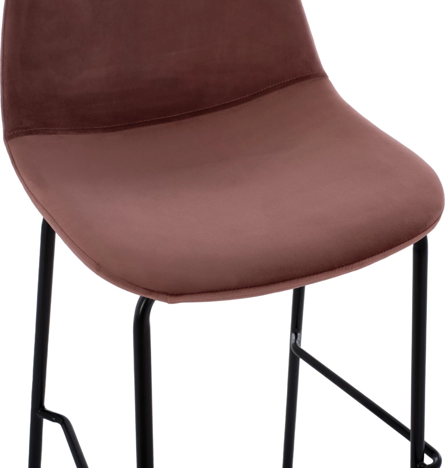 Karrige për bar Vincent, kadife ngjyrë rozë e pluhurosur dhe kornizë metali, FH8579.12, 56.5x47x106 cm, set prej 4 copash