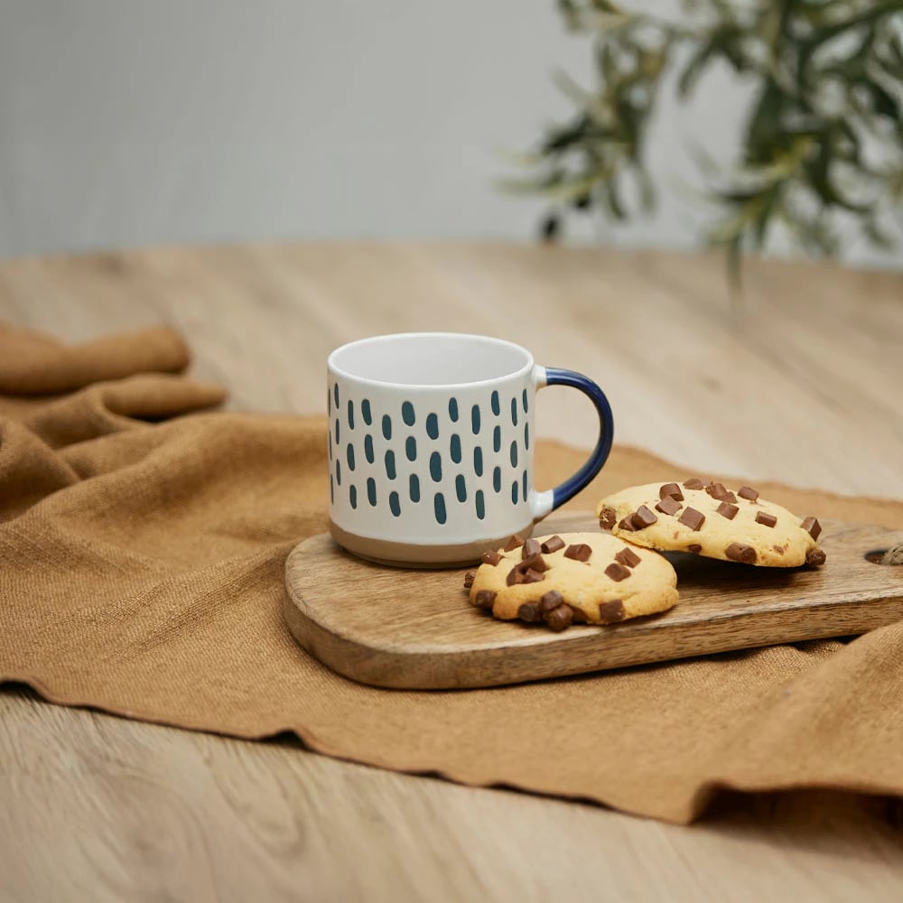 Filxhan Cozy, gur qeramike, bardhë, blu mesnate, bezhë, 9x9x8cm Filxhan Cozy, gur qeramike, bardhë, blu mesnate, bezhë, 9x9x8cm