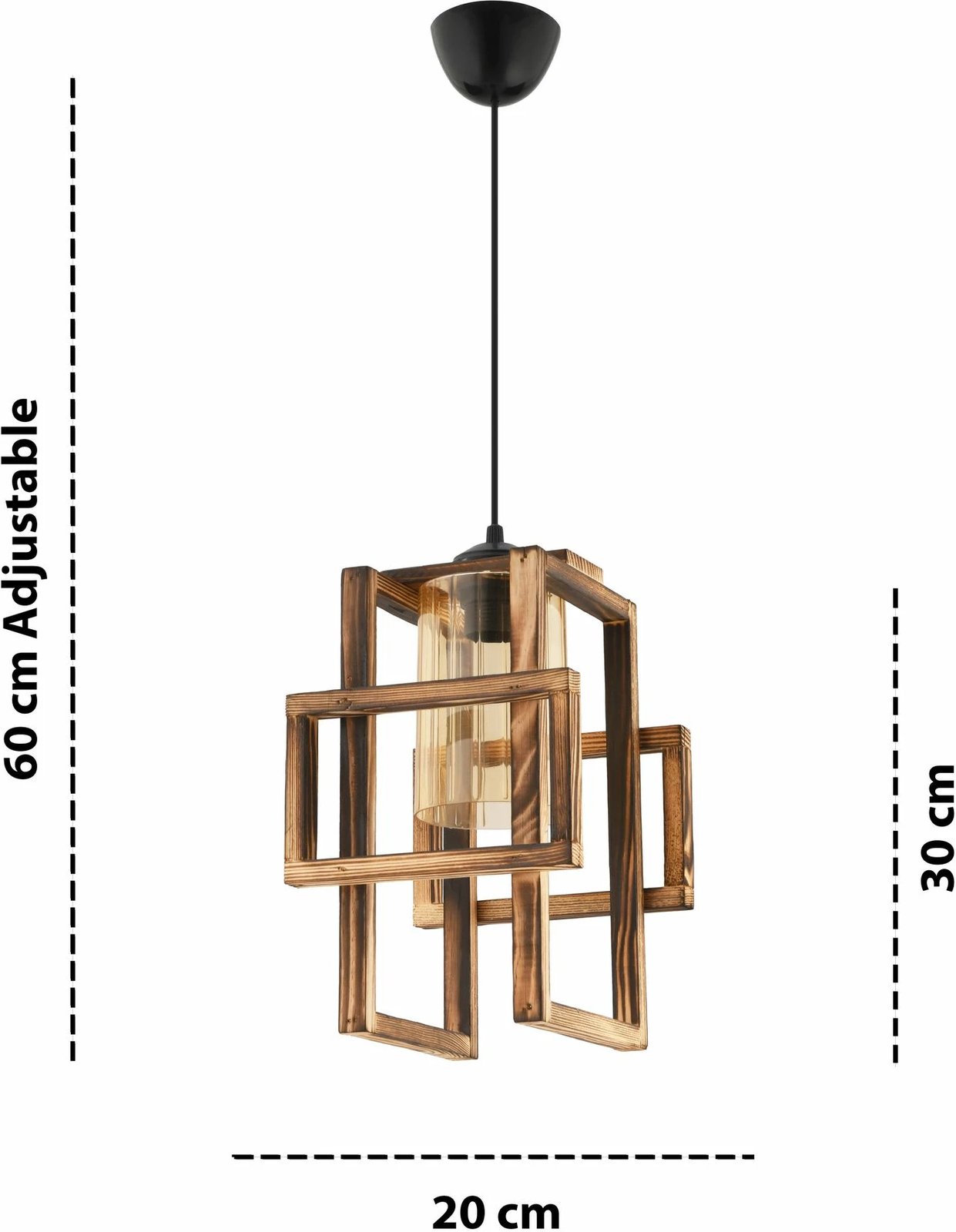 Llambë tavani Opviq, trup druri, Multirec Glass