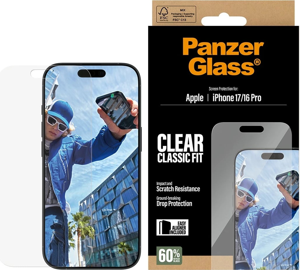 Mbrojtës xhami PanzerGlass për iPhone 17/16 Pro