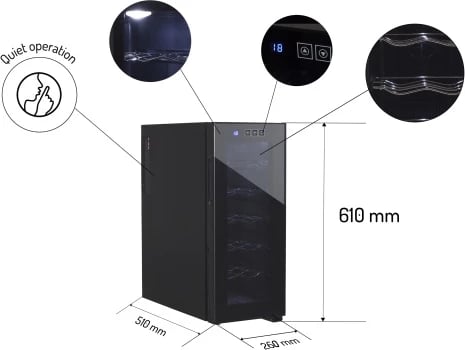 Frigorifer pije, Adler AD 8083, 33 L, 12 shishe, termolektrik 12–18°C, panel me prekje, i zi Frigorifer pije, Adler AD 8083, 33 L, 12 shishe, termolektrik 12–18°C, panel me prekje, i zi