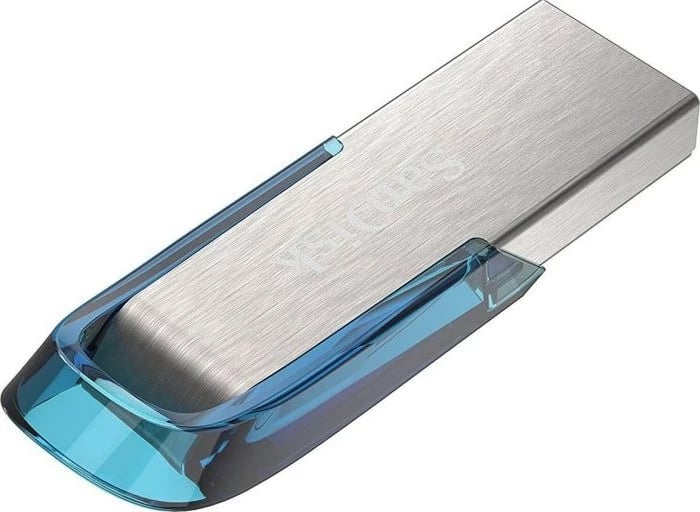 USB SanDisk Ultra Flair 128 GB, USB Type-A 3.2 Gen 1, Kaltër, Argjendtë