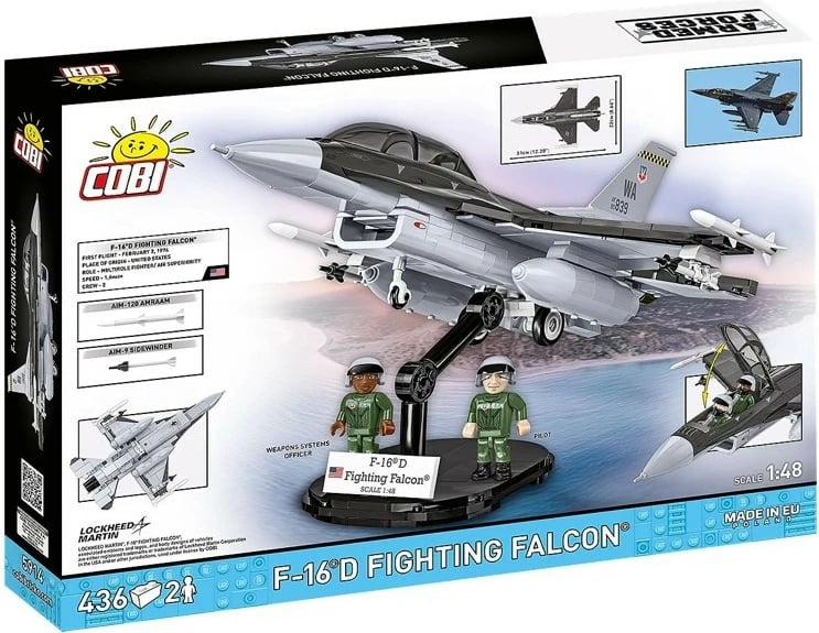 Set blloqesh ndërtimi, Cobi, COBI-5914 F-16D Fighting Falcon, shkallë 1:48, 436 pjesë, 2 figura