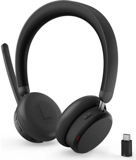 Kufje me mikrofon Lenovo 6550 (4XD1S19778) dual-mode wireless ANC USB-C, të zeza