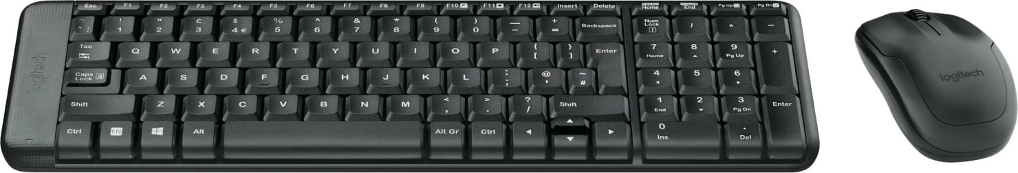 Set tastierë dhe maus wireless Logitech MK220, full-size, QWERTZ, i zi
