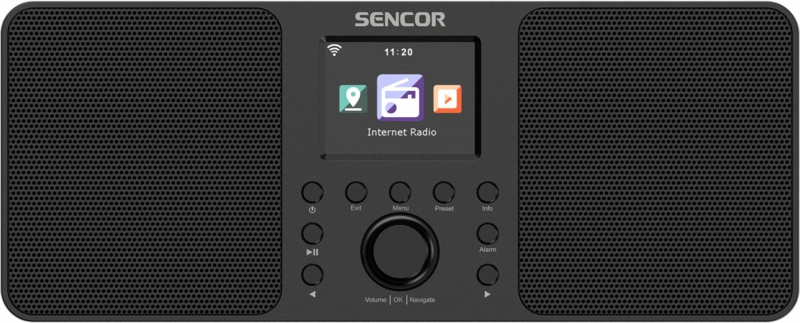 Radio internet Sencor SIR 6100WDB, 2x10W, WiFi, Bluetooth, USB, Ekran LCD, e zezë