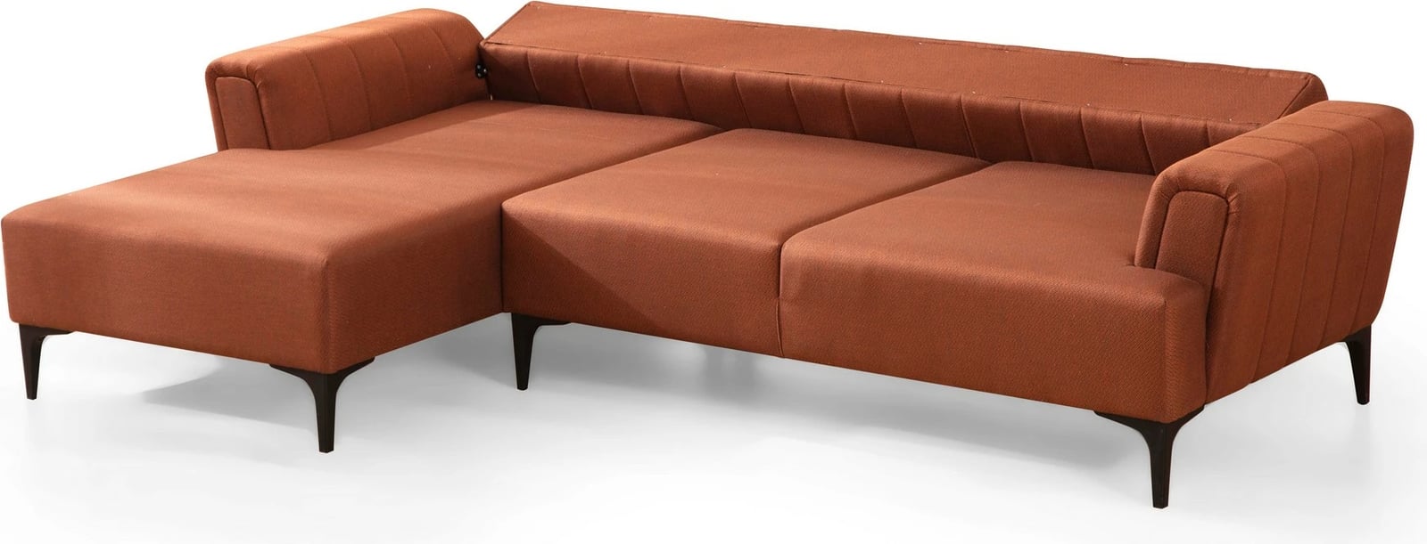 Kënd-sofë krevati Atelier del Sofa, Hamlet majtas, ngjyrë tullë e kuqe