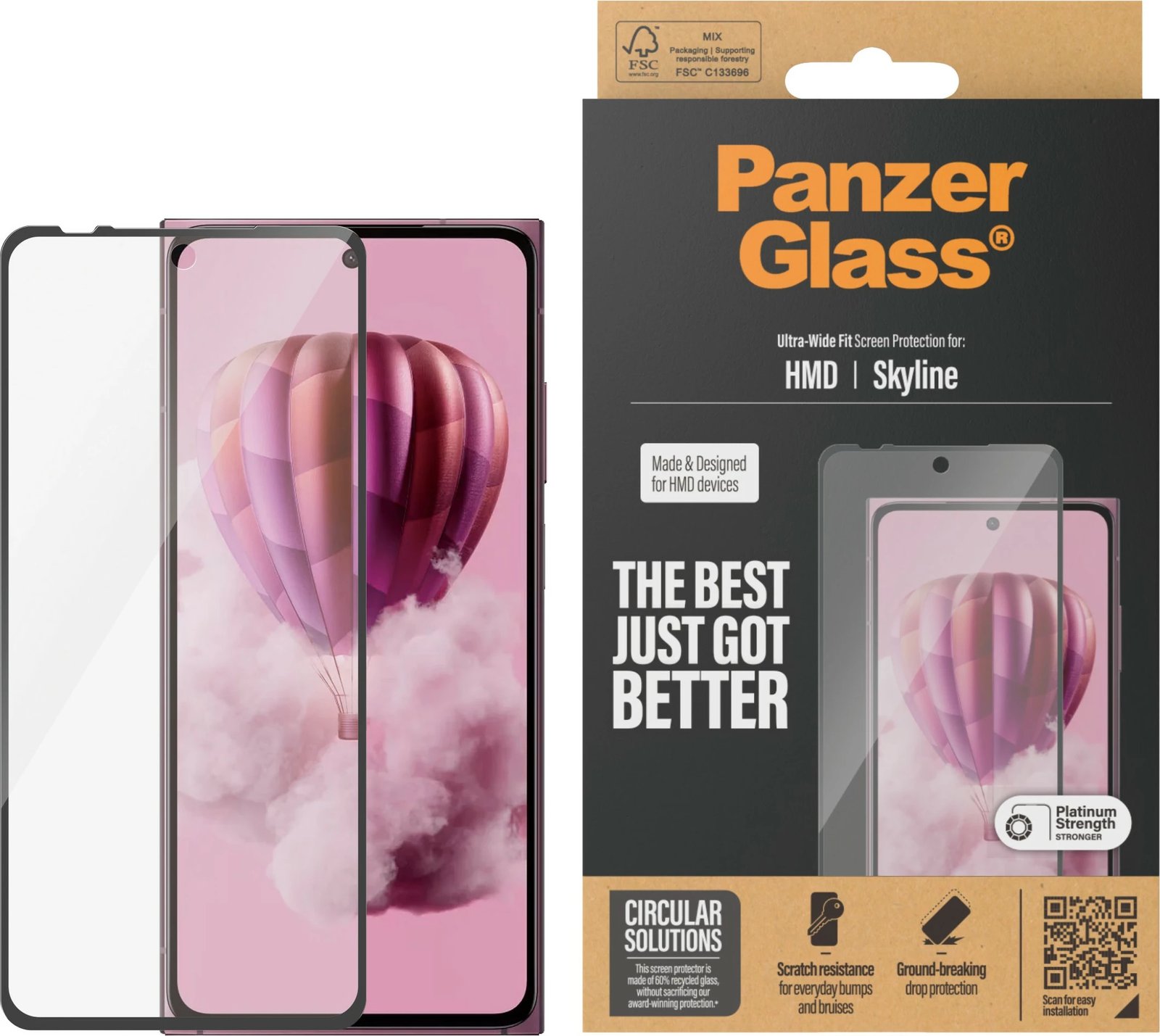 Mbrojtës ekrani PanzerGlass HMD Skyline Ultra-Wide Fit, transparent