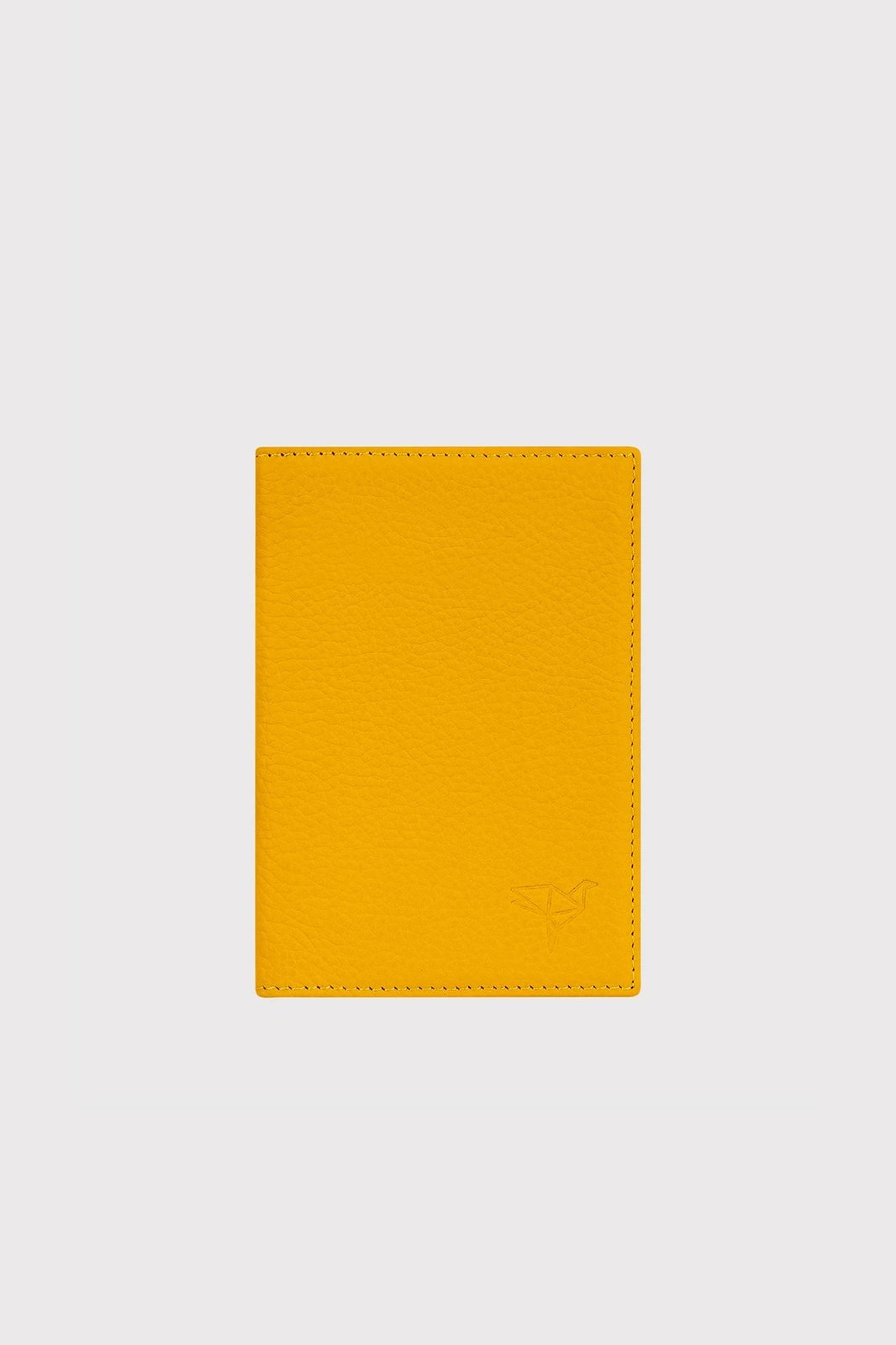 Portofol uniseks, lëkurë natyrale, ngjyrë mustard, Zoozie Bags, Passcase