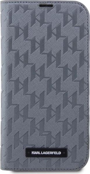 Mbështjellës Karl Lagerfeld KLBKP14XSAKLHPG për iPhone 14 Pro Max, Saffiano Monogram, argjendtë