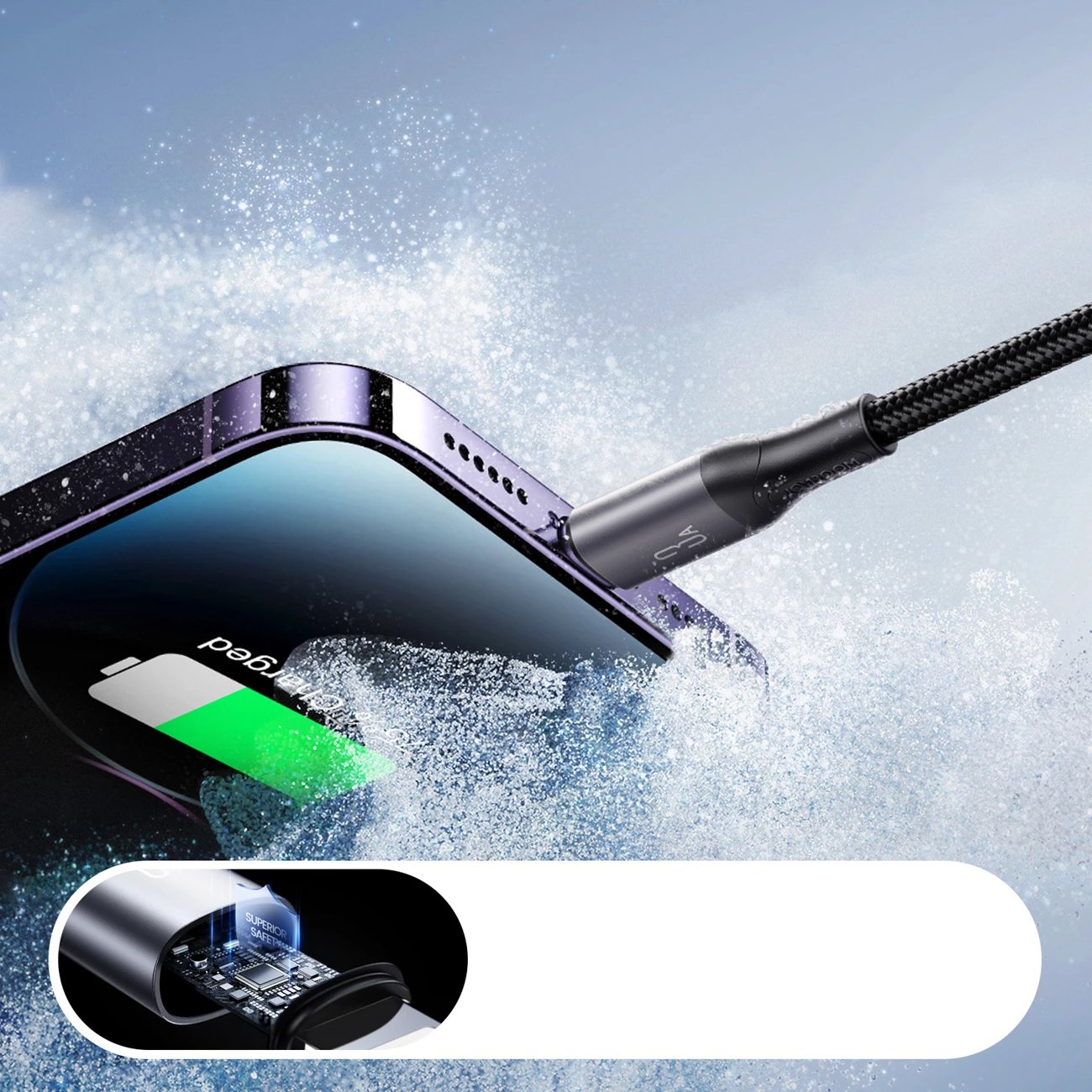 Kabllo Joyroom S-A28, USB-A në Lightning, 2m, 3A, e zezë