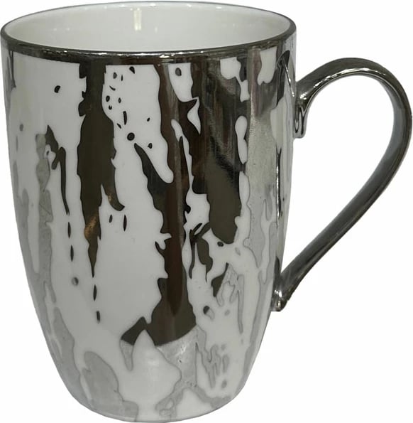 Filxhan Chic, porcelan New Bone China, i bardhë me detaje argjendi, 8x8x11cm Filxhan Chic, porcelan New Bone China, i bardhë me detaje argjendi, 8x8x11cm