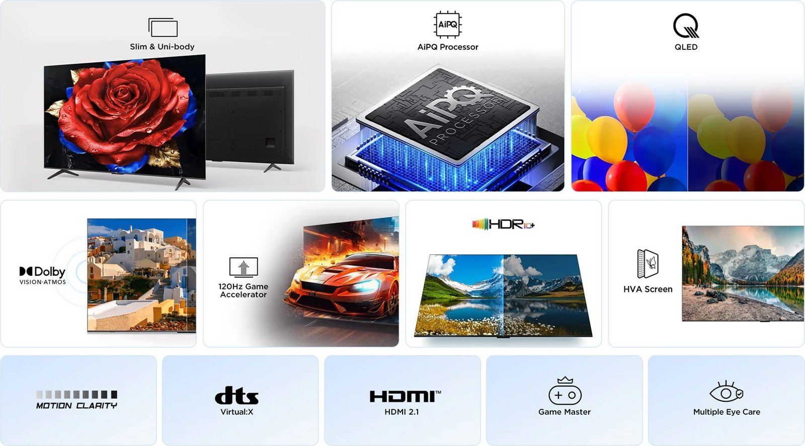 TV QLED TCL 43P79K, 43 inç, 4K Ultra HD, Smart TV, Metallic