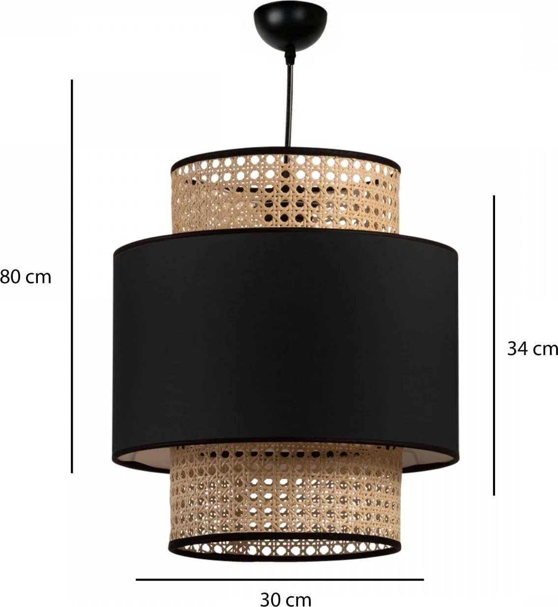 Llambë tavani Opviq, ratan, bezhë dhe e zezë, AYD-3507