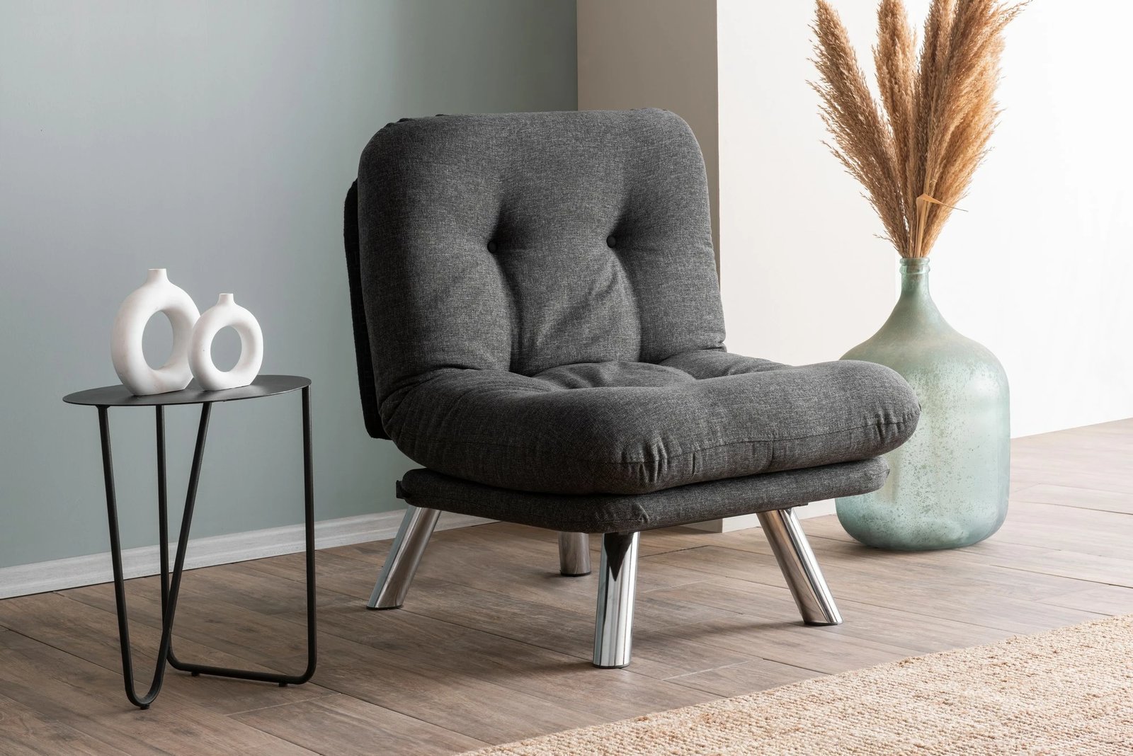 Krevat-karrige një vendi, Atelier del Sofa, Misa Small Solo, ngjyrë gri e errët