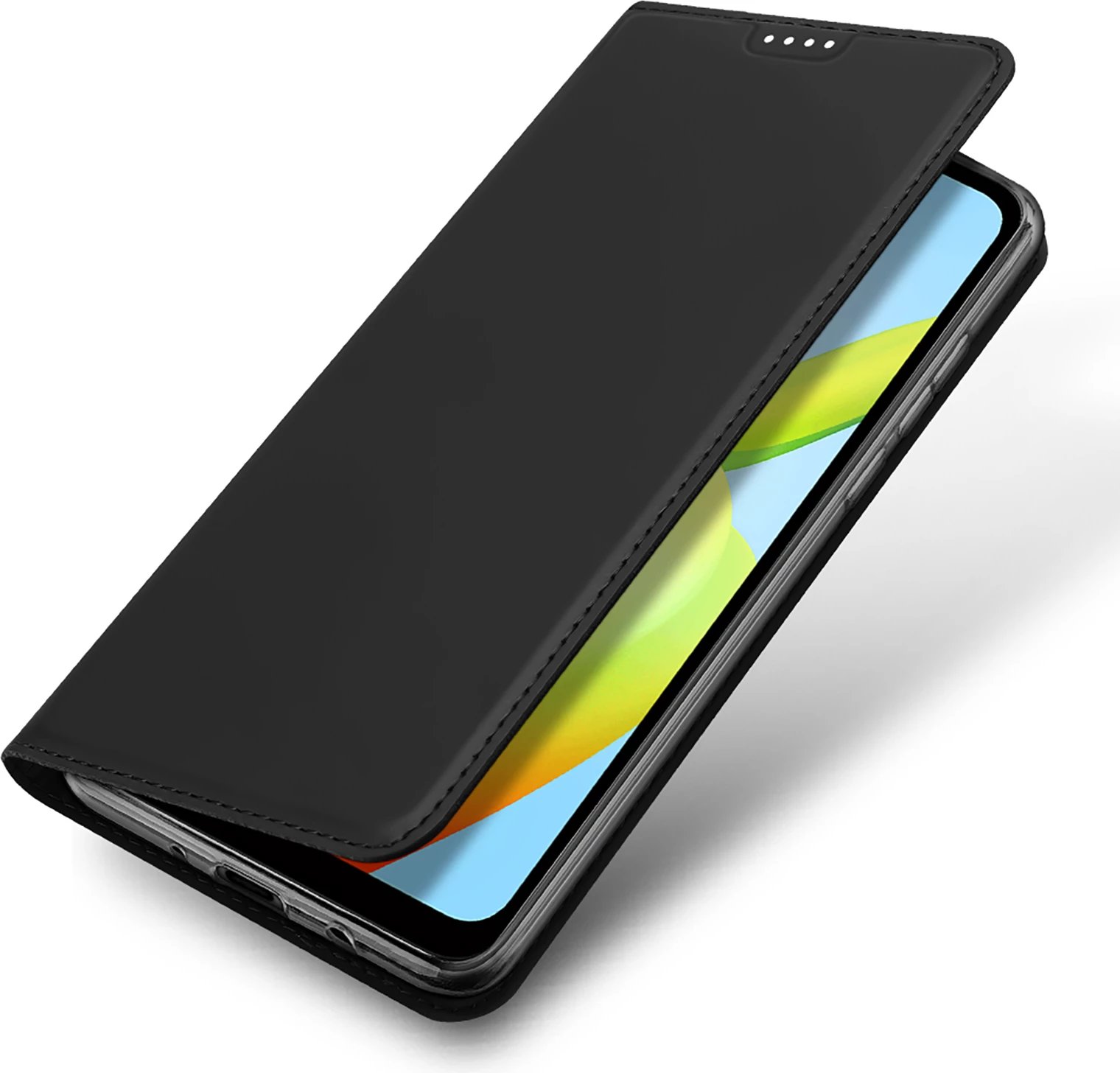 Mbështjellës Dux Ducis Skin Pro për Xiaomi Redmi A1+, me kapak, xhep kartelash dhe stand, e zezë Mbështjellës Dux Ducis Skin Pro për Xiaomi Redmi A1+, me kapak, xhep kartelash dhe stand, e zezë