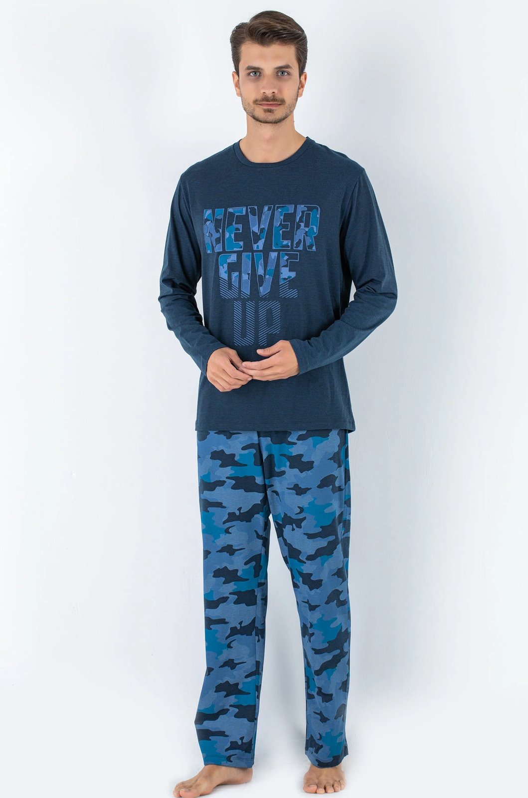 Set pizhamash për burra, Jumeon, 002-000820, ngjyrë e kaltër e errët