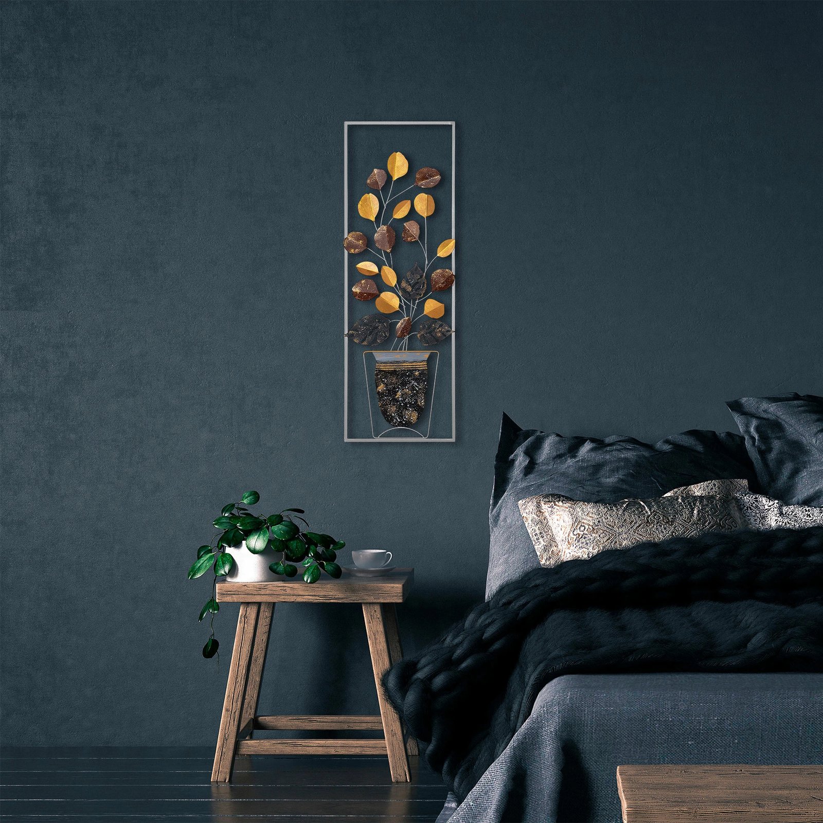 Aksesor dekorativ metalik për mur, Wallity, Alder - 077