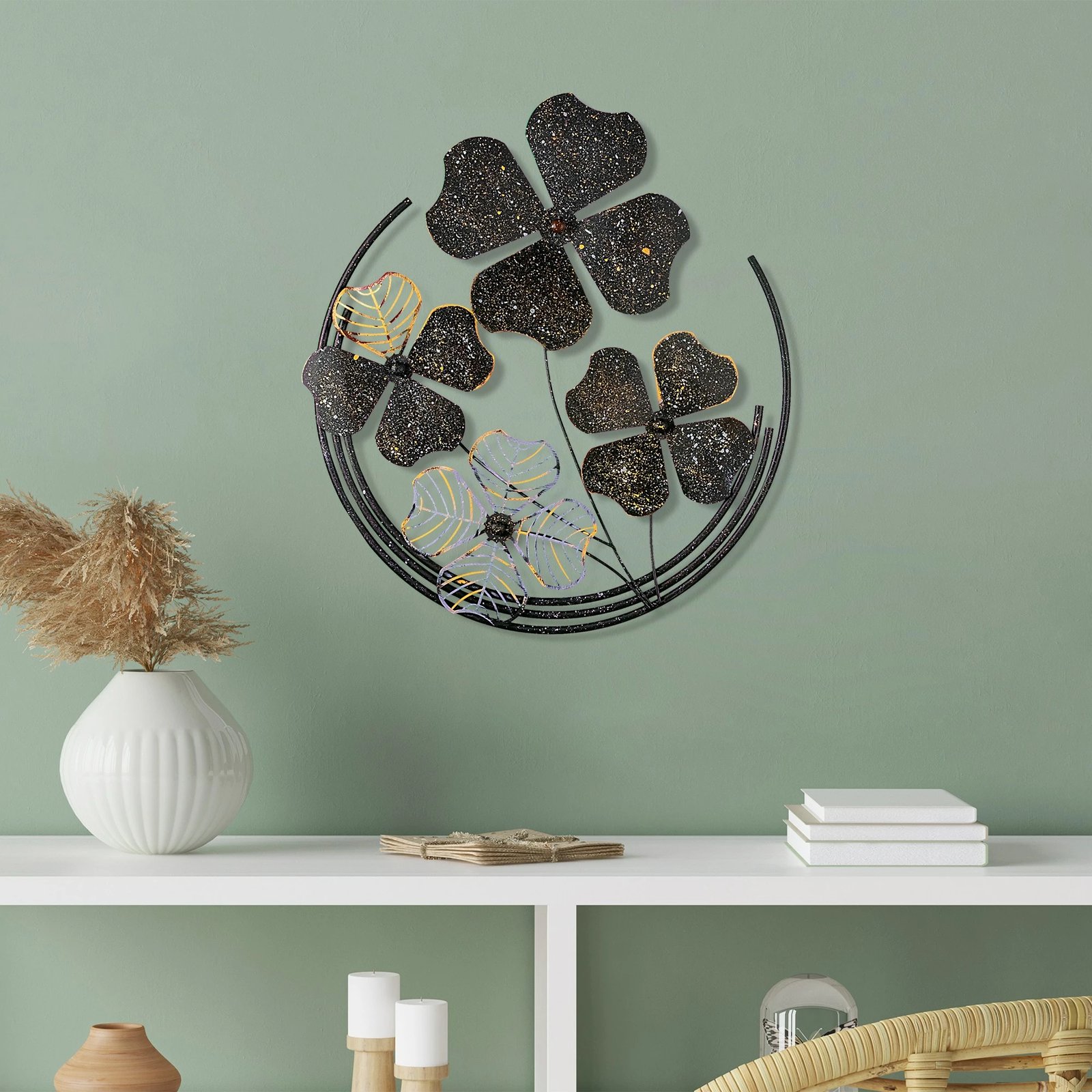 Aksesor dekorativ metalik për mur Wallity, Shihezi 3, shumëngjyrësh, 50x50x4cm