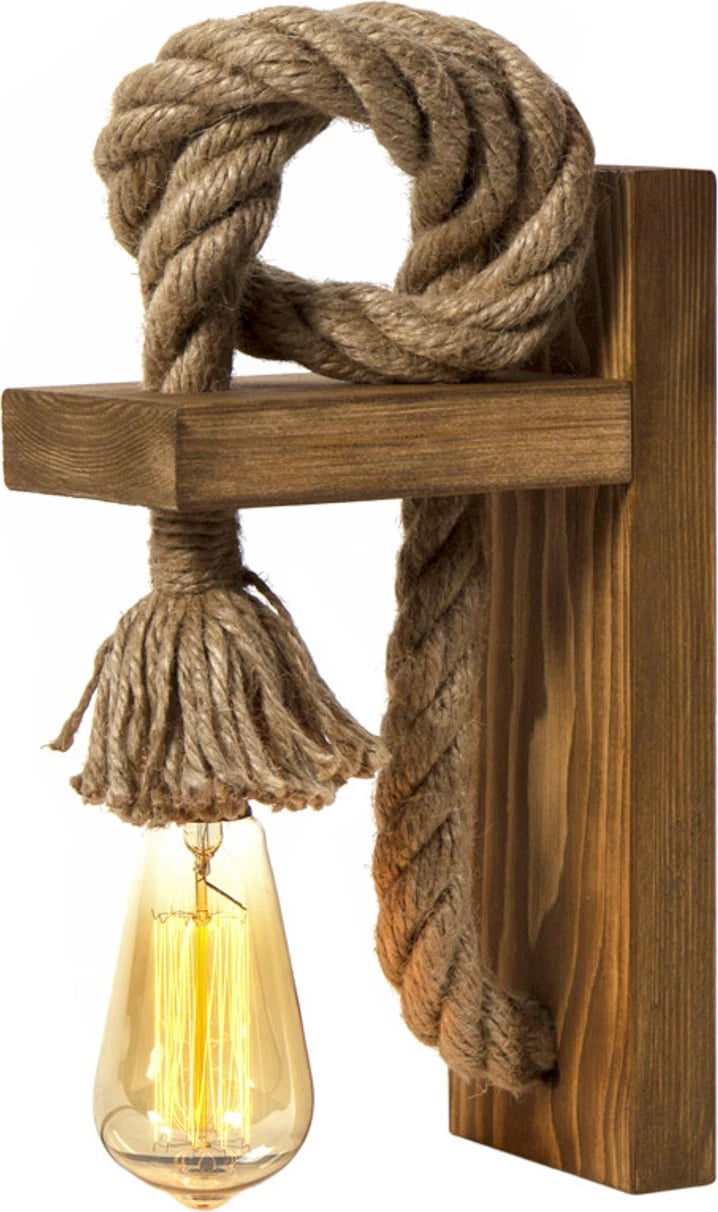 Llambë muri Opviq, KN14, dru bredhi, ngjyrë kafe dhe ari, 18x30x10cm Llambë muri Opviq, KN14, dru bredhi, ngjyrë kafe dhe ari, 18x30x10cm