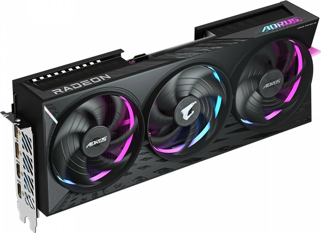 Kartelë grafike Gigabyte Radeon RX 9070 XT AORUS ELITE, 16GB GDDR6, 256-bit, 3 ventilatorë, e zezë