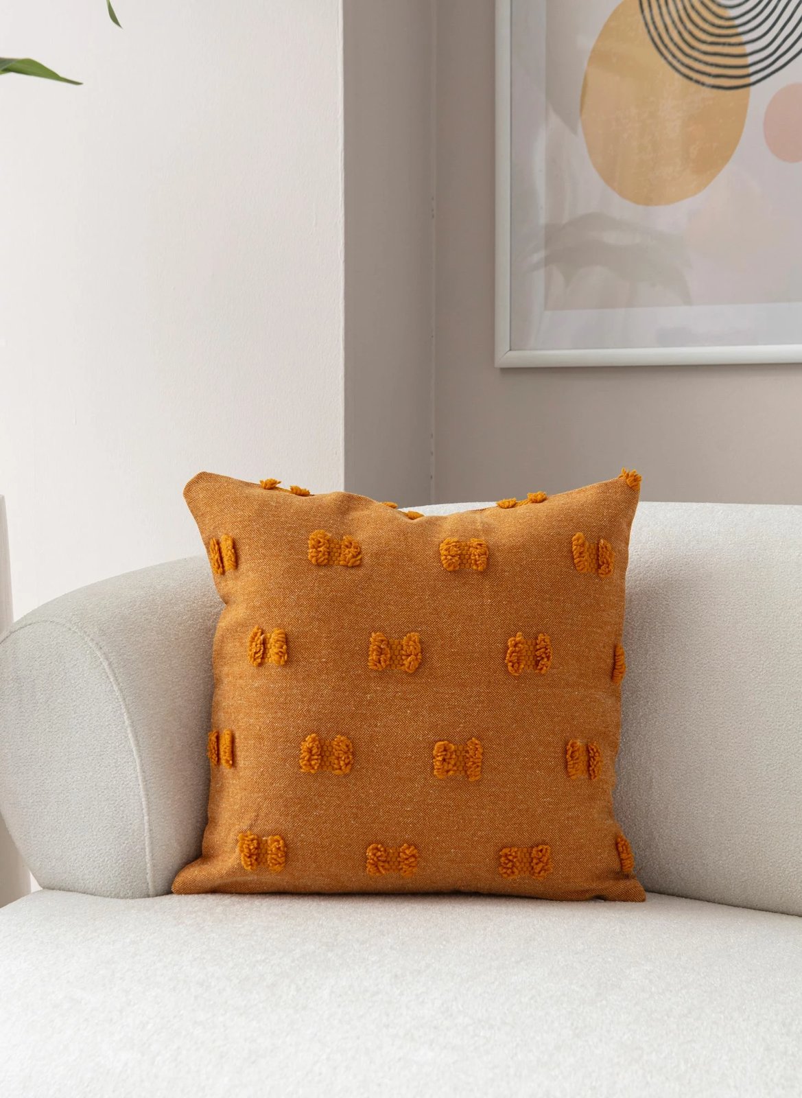 Jastëk dekorativ portokalli, Evila Originals, Tuffet - Orange v3, 43x43cm