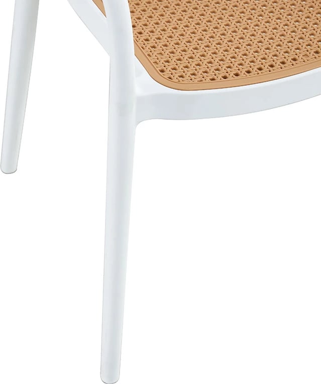 Karrige me krahë Ember, mbrojtje UV, PP, bezhë-e bardhë, 52.5x56.5x81cm