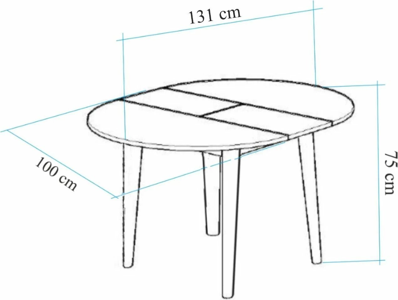 Tavolinë ngrënieje me zgjatje, ngjyrë Atlantic Pine, Skye Decor