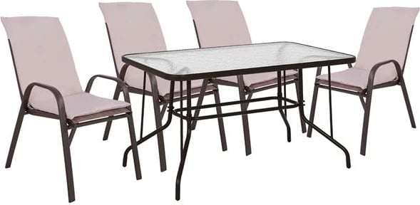 Set kopshti tavolinë & karrige FH10568.02, 5 pjesë, të kafta