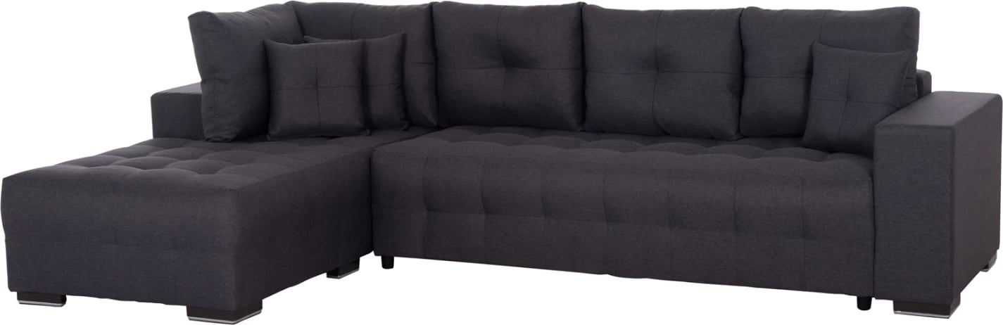 Kënd-sofë me hapësirë për magazinim, Trendston FH3302.01L, material gri, 298x177x95cm