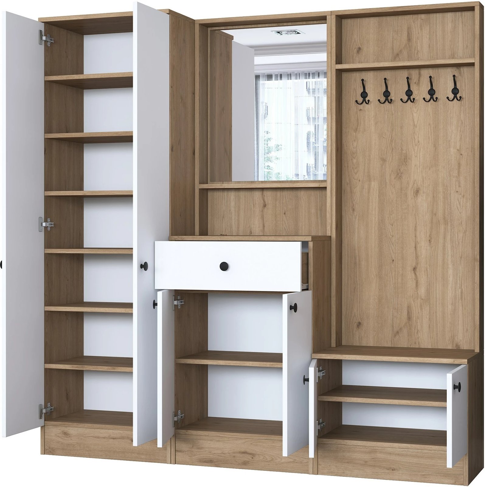 Stendë korridori Skye Decor, ngjyrë arrë dhe e bardhë, P6-M2-2257G