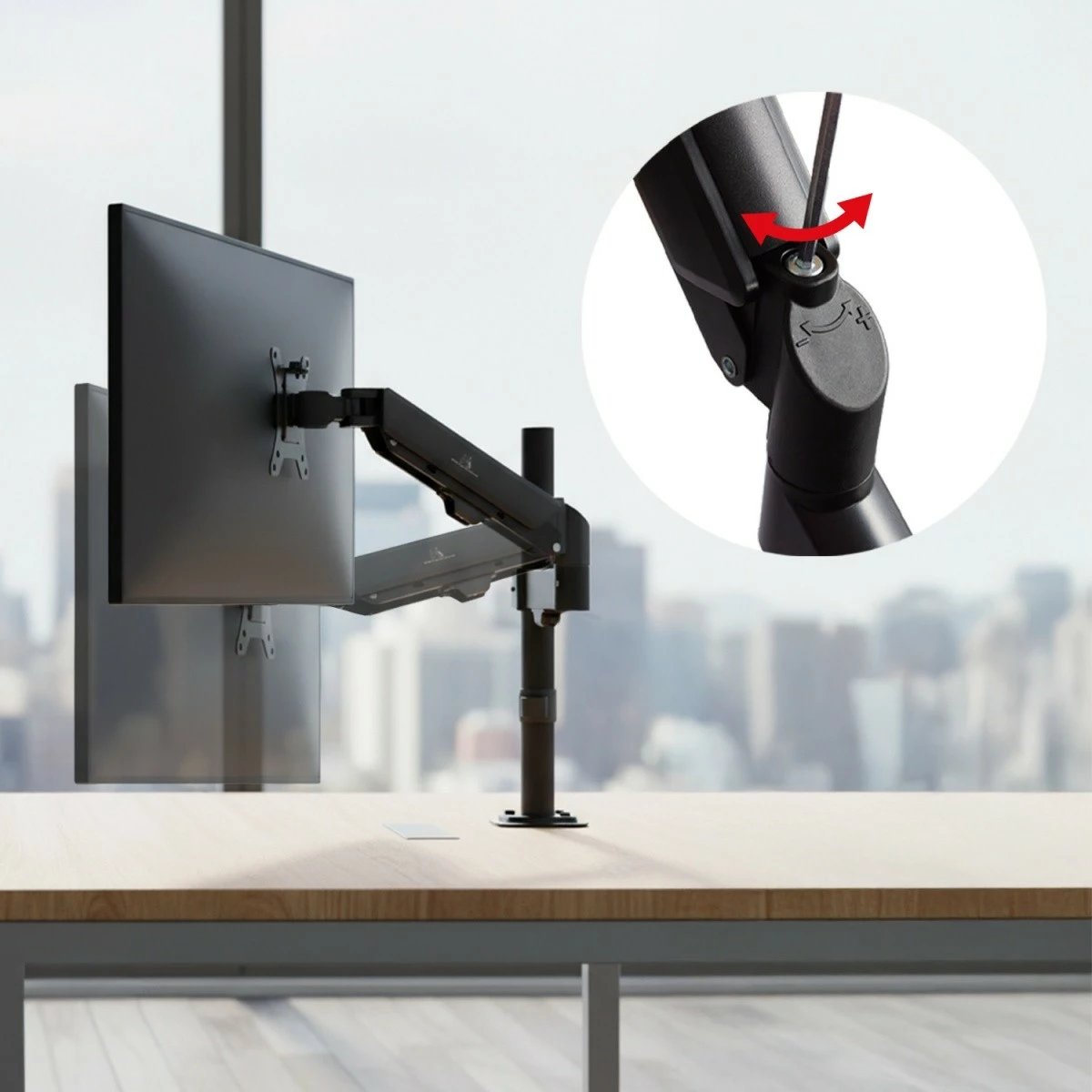 Mbajtës tavoline për monitor Maclean MC-135 17-32 inç 2-10 kg VESA 75x75/100x100, i zi