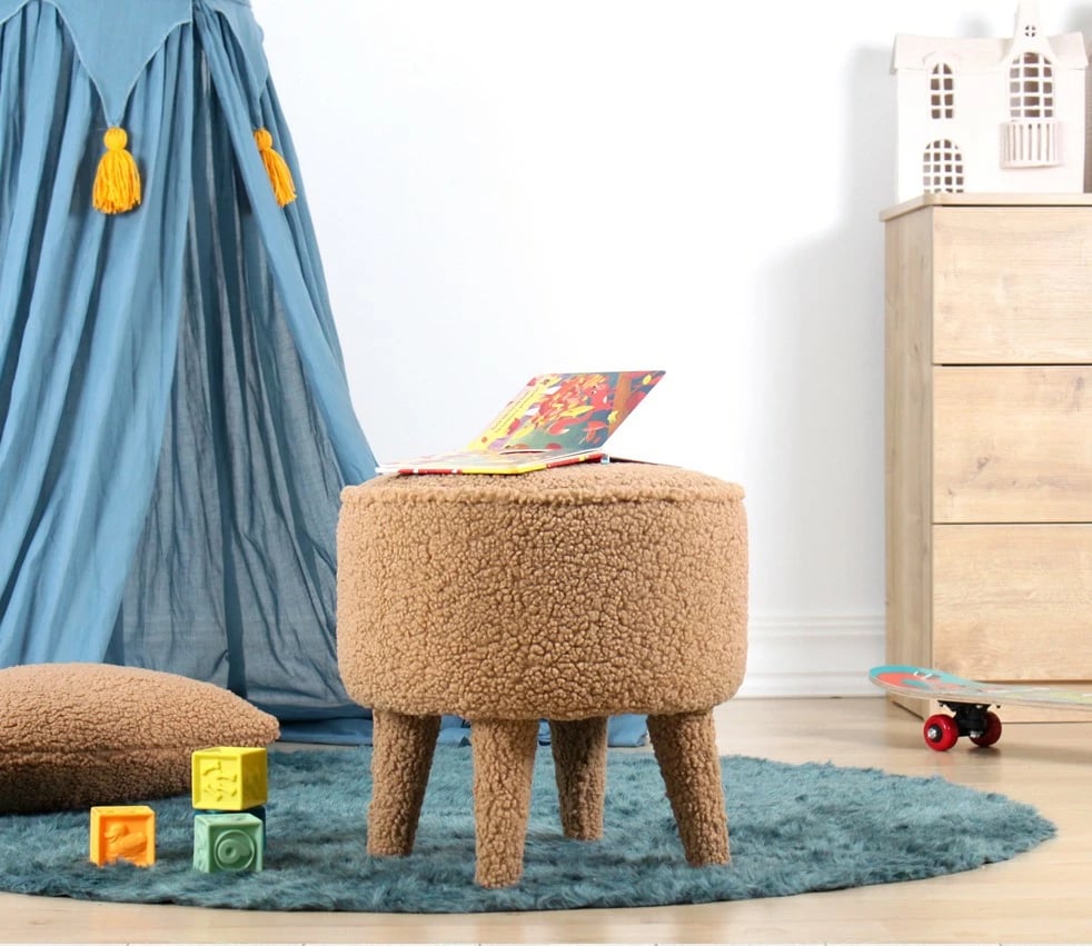 Puf prej leshi artificial, ngjyrë kafe, Moouv 3337