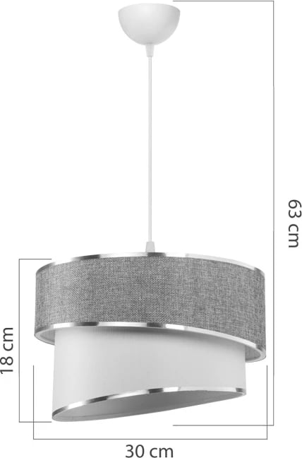 Dritë tavani Loopy E27 rozë-bardhë D30x18cm