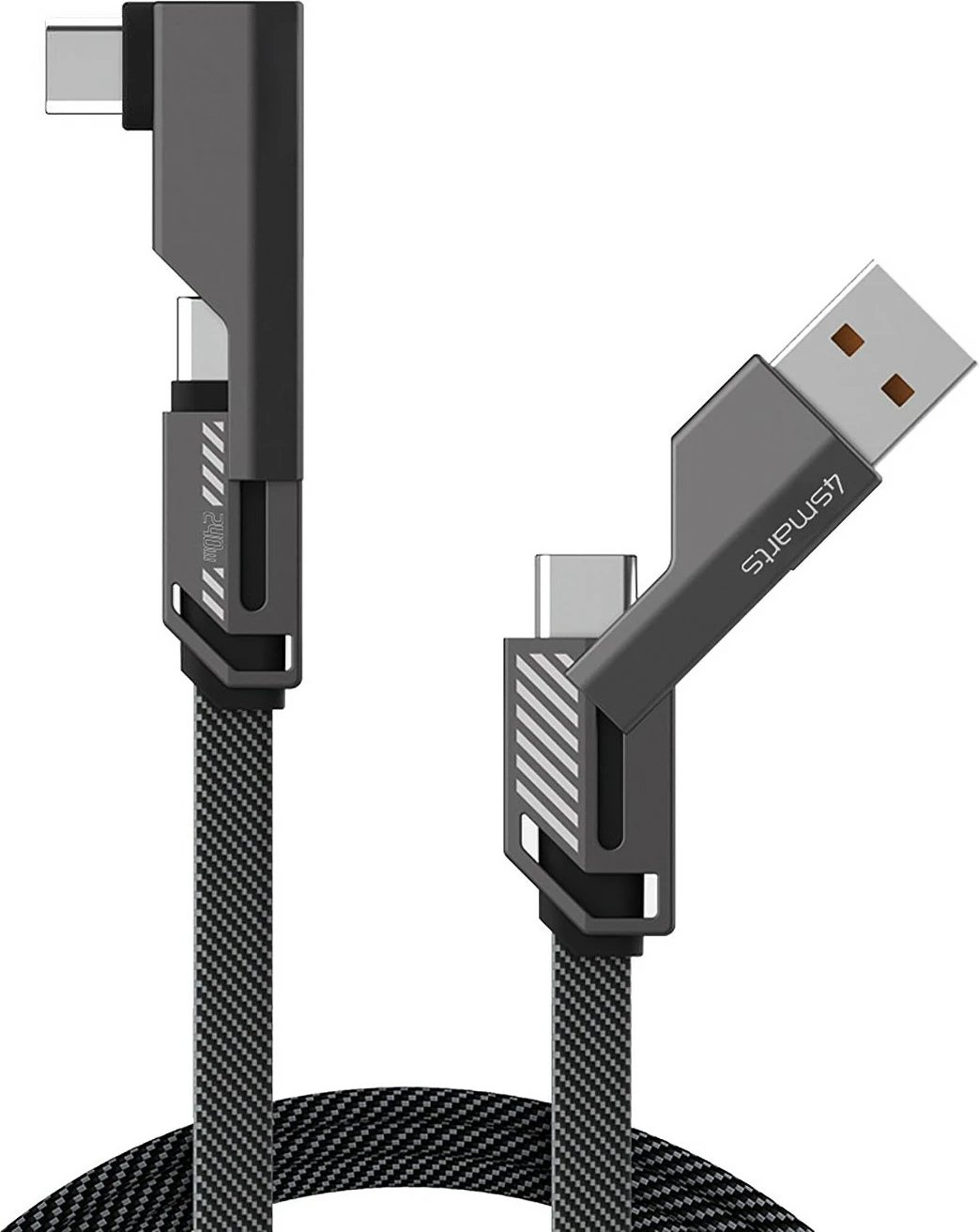 Kabllo USB-C 4smarts ComboCord Flat Right Angle 1.5m 240W, zi