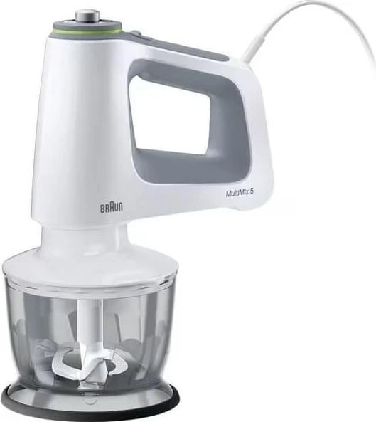 Mikser dore Braun MultiMix 5 HM5137WH, 750W, 9 shpejtësi, bardhë-gri
