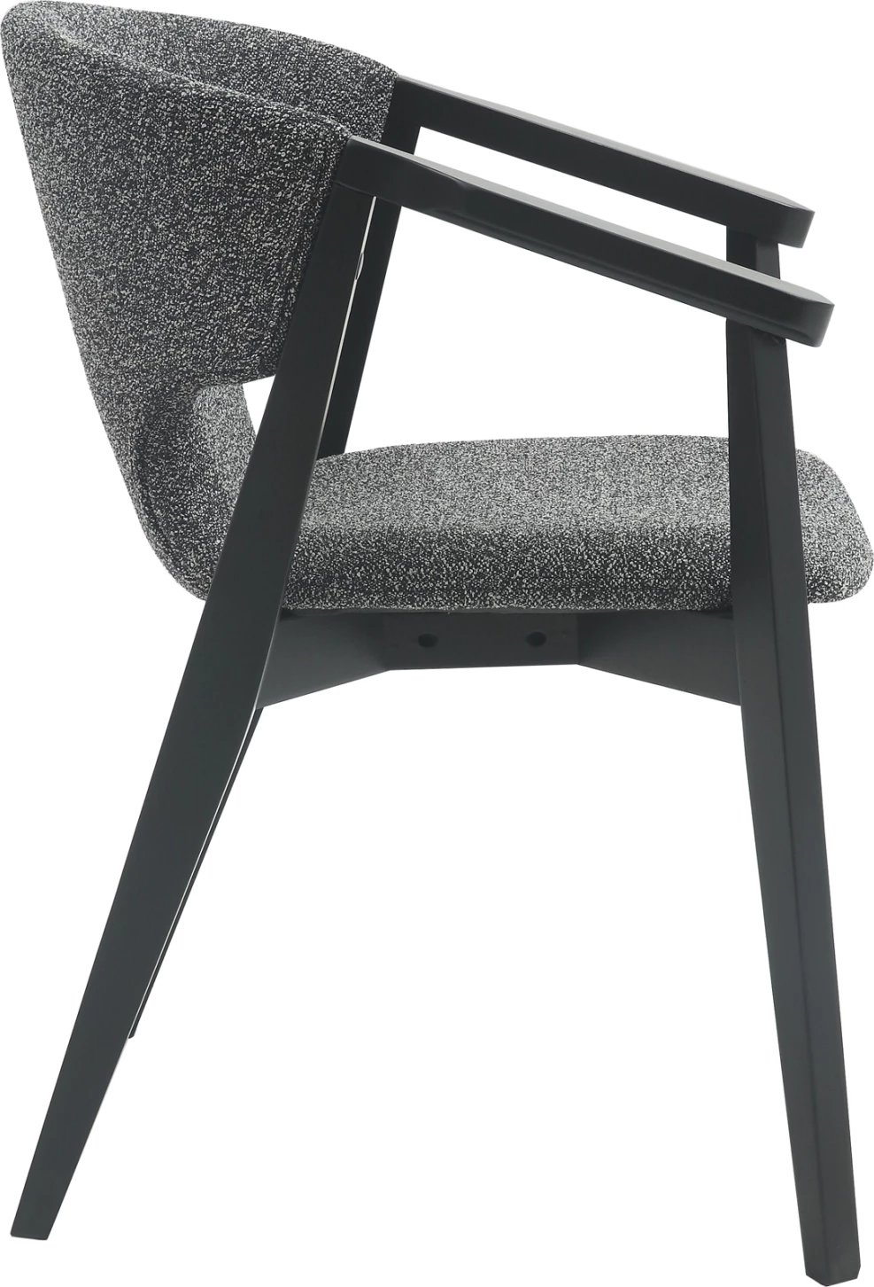 Karrige ngrënieje me krahë YEGER FH9995.01 dru ahu, ngjyrë e zezë-gri e errët, 62,5x60x79H cm., set prej 2 copë